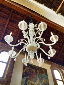A Murano glass chandelier in a church on the island - I wanted it.