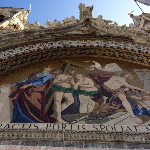 The exterior of St. Mark's is covered with gorgeous paintings